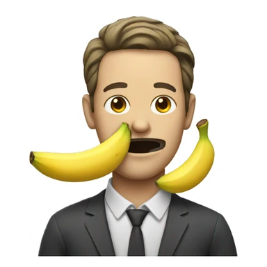 Man with banana in mouth sticker