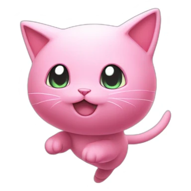 pink mew pokemon levitating sticker