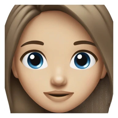 brown hair blue eyes girl sticker