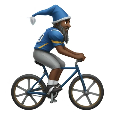 Wizard football player riding a bike  sticker