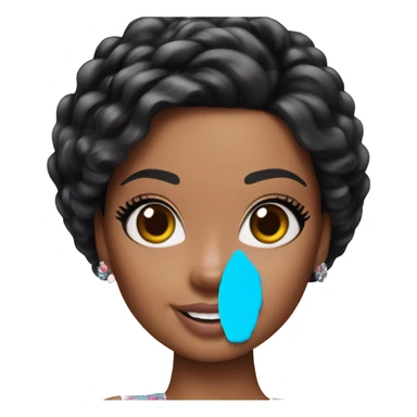 barbie doll black hair sticker