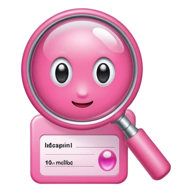 pink magnifying glass on the pink ID card sticker