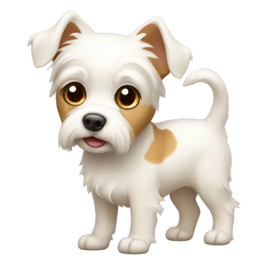 Little white dog with tan patches sticker