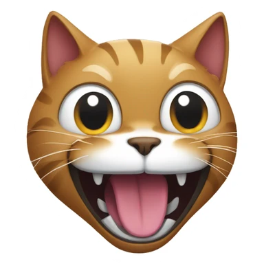 cat with a big mouth screaming sticker
