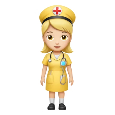 yellow dressed nurse sticker