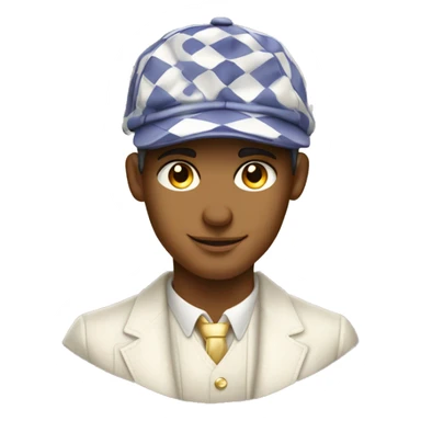 gatsby style big flat check cap isolated sticker