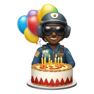 Rolando cooler as a fighter pilot celebrating his birthday sticker