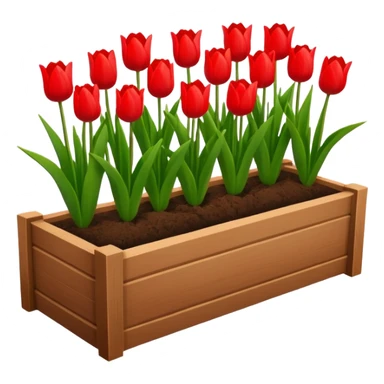 minimal flower bed in a wooden planter sticker