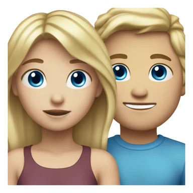 blonde blue eyed girl and brunette boyfriend sticker