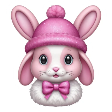 Pink bunny with glittery hat and bow.











 sticker