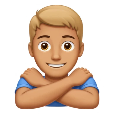 a man crssing his arms over his neck smiling with wide eyes sticker