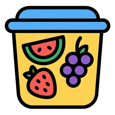 plastic fruit pot colored icon with black outlines sticker