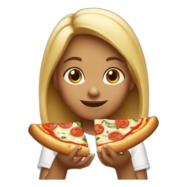 Girl eating pizza sticker