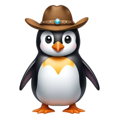 Penguin with cowboy hat sticker