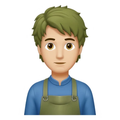 un professeur  homme métisse au cheveux mi long bouclés avec des yeux bleus d'arts plastiques  sticker