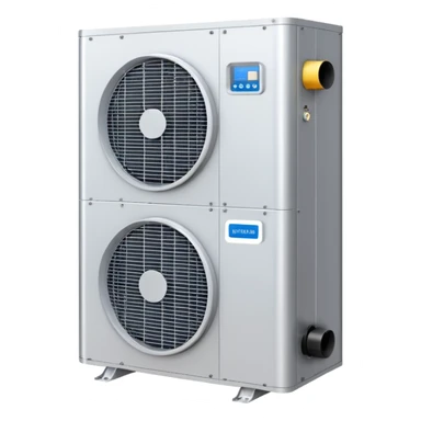 hybrid heat pump, simple, no text, front view sticker