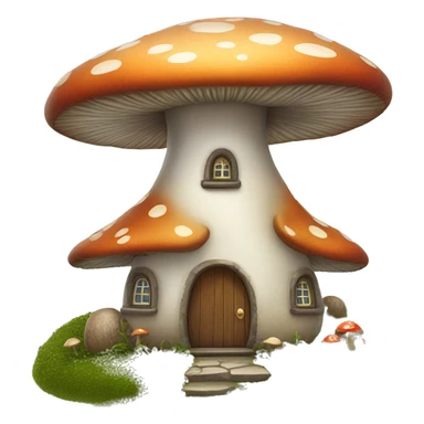 Mushroom cottage house  sticker