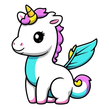 magical creature dragon or unicorn sticker