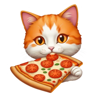cat eating pizza sticker