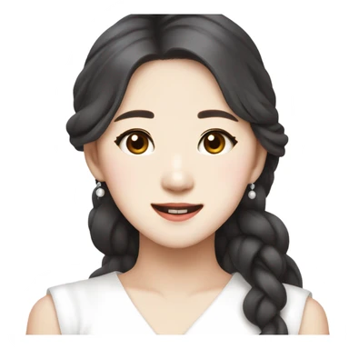 Jang Wonyoung asian kpop cute white girl wearing white dress sticker
