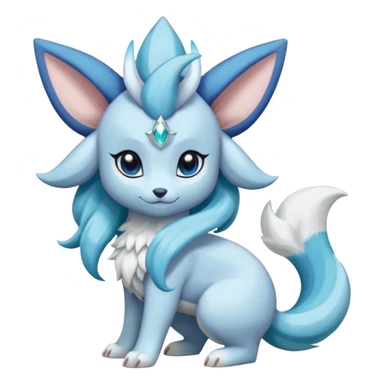 Fluffy floofy furry scaly cute elegant pristine beautiful precious pretty Primarina-Glaceon-Suicune-Amaura-Dialga-fusion sticker