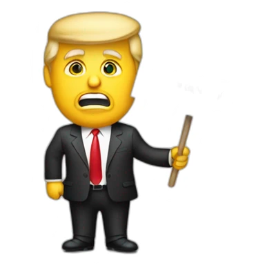 Trump holding sign with letters 'Trampanzee' on it sticker