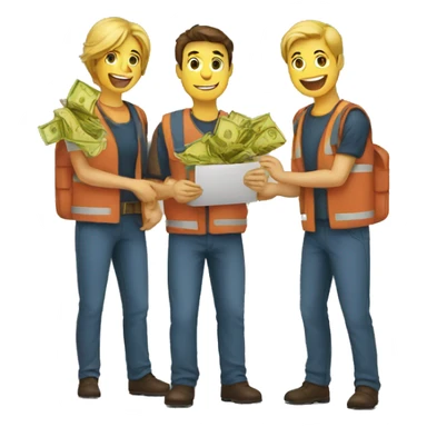 team saving money sticker