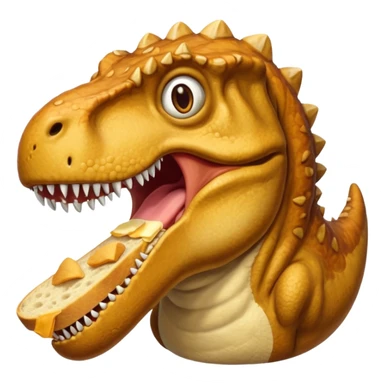 Trex eating bread sticker