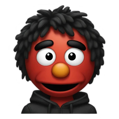 Elmo with black emo hair sticker