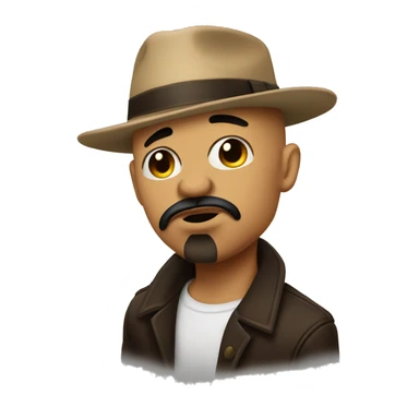 Bald Mexican brown gangster with a goatee doing a kissy face sticker