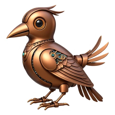 bronze robotic bird sticker