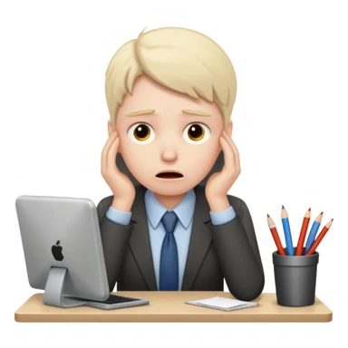 office worker in stress  sticker