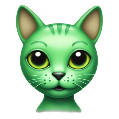 Green alien cat with antennas sticker