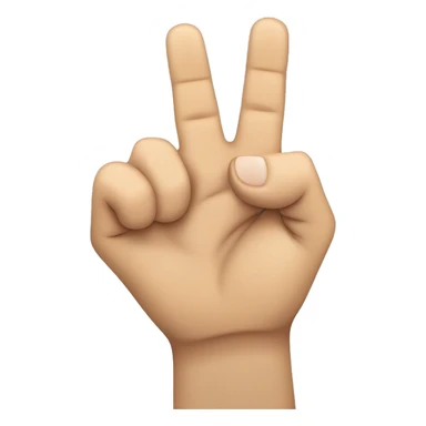 Create an emoji of a left hand clenched in a fist with thumb out and middle and ring finger (with a male wedding ring on the ring finger) extended. sticker