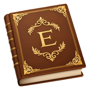 "An open antique leather-bound book with golden edges and calligraphy, detailed embossing, Victorian style, warm brown and gold palette." sticker