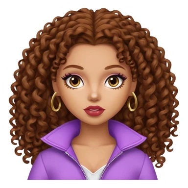 antonia gentry as pretty bratz baddie, brown curly hair sticker