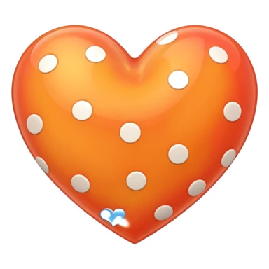 peach heart with a polka dot pattern sticker