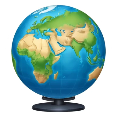 globe showing Earth with continents sticker