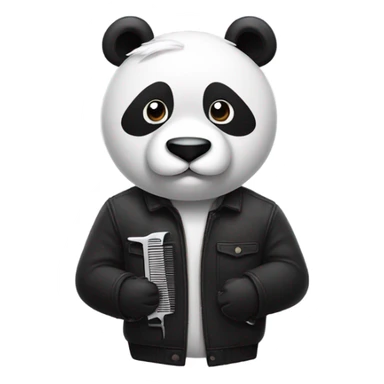 Panda with barber clippers sticker