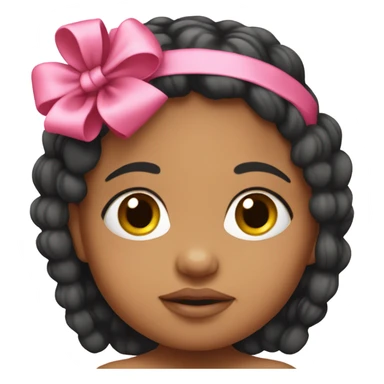 Mexican baby with pink bow headband sticker