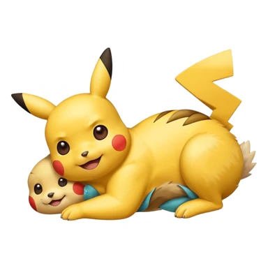 make a pikachu emoji in which it laying down relaxing sticker
