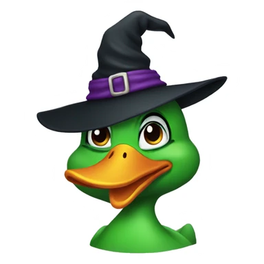 a witch green  duck sticker