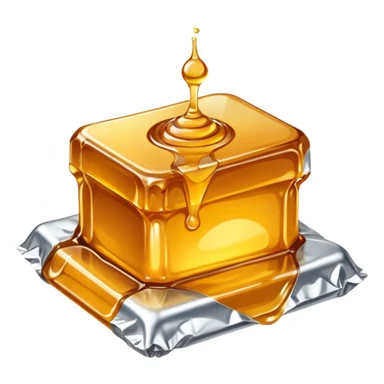 𝕊𝕞𝕒𝕝𝕝 𝕔𝕣𝕚𝕟𝕜𝕖𝕕 𝕡𝕚𝕖𝕔𝕖 𝕠𝕗 𝕒𝕝𝕝𝕦𝕞𝕚𝕟𝕚𝕦𝕞 𝕗𝕠𝕚𝕝, with a tiny amount of honey in the middle sticker