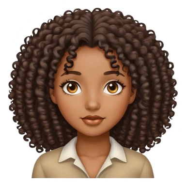 pretty black girl with curly hair sticker