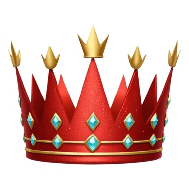 red glitter crown sticker