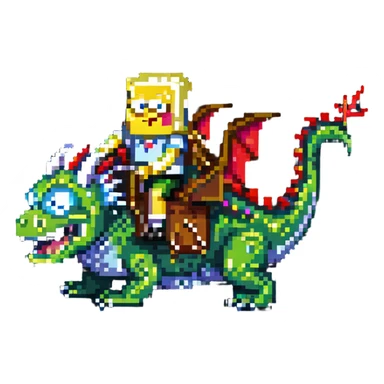Spongebob riding a dragon sticker