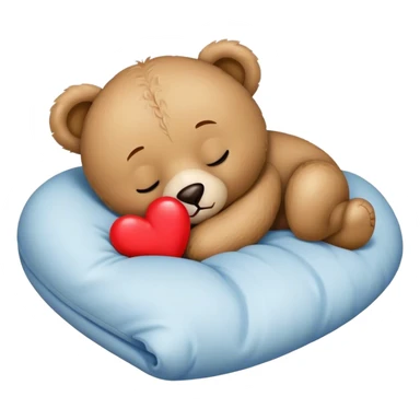 sleeping teddy bear with heart  sticker