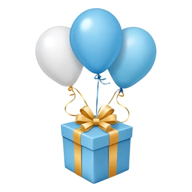 Make light blue and white balloons, and under the balloon strings, put gifts. sticker