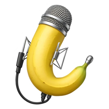 microphone made of banana sticker
