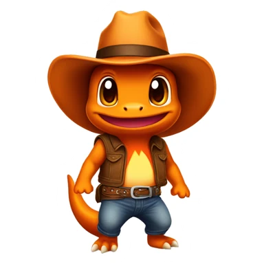 Charmander in a cowboy hat sticker